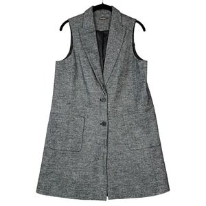 J. McLaughlin Cate Vest‎ Women's Small Black Houndstooth Wool Blend Old Money